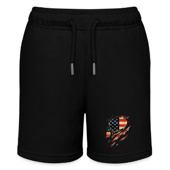 Ripped USA Flage Gift Tears - Stanley/Stella MINI BOLTER Organic Teen Jogging Shorts - black - Front