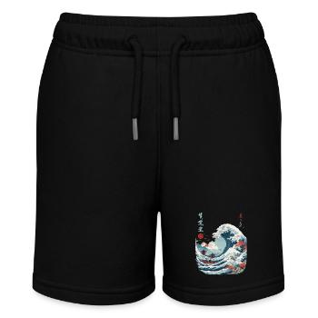Japanese Kanagawa Wave Vintage Ukiyo-E - Stanley/Stella MINI BOLTER Organic Teen Jogging Shorts - black - Front
