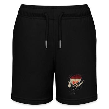Ripped Egypt Flag Gift Cracks - Stanley/Stella MINI BOLTER Organic Teen Jogging Shorts - black - Front
