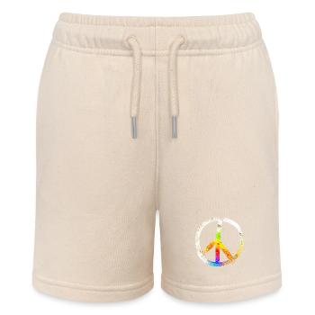 peace sign speckled 03 - Stanley/Stella Teenager Bio-Joggingshorts MINI BOLTER - Natur - Vorne
