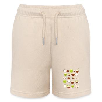 Retro Kokosnuss Design - Stanley/Stella Teenager Bio-Joggingshorts MINI BOLTER - Natur - Vorne
