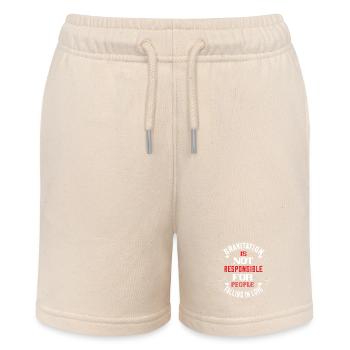 Die Schwerkraft ist nicht verantwortlich - Stanley/Stella Teenager Bio-Joggingshorts MINI BOLTER - Natur - Vorne