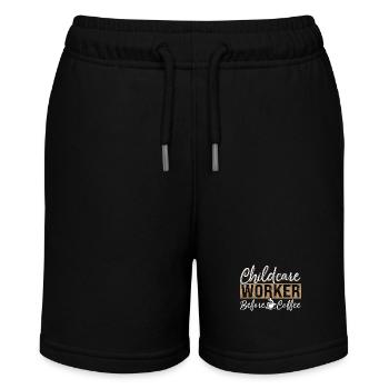 Childcare Worker Before Babysitting Coffee Lover - Stanley/Stella MINI BOLTER Organic Teen Jogging Shorts - black - Front