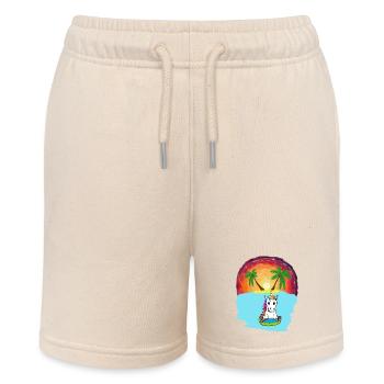Unicorn South Seas Vacation Ocean Island Distress Sea Lake - Stanley/Stella MINI BOLTER Organic Teen Jogging Shorts - soft Ecru - Front