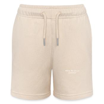 Wandern - Hiking: the cure for wanderlust - Stanley/Stella MINI BOLTER Organic Teen Jogging Shorts - soft Ecru - Front