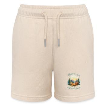 Happy Camper-back to the basics - Tent Camping - Stanley/Stella MINI BOLTER Organic Teen Jogging Shorts - soft Ecru - Front