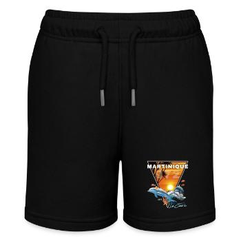 Martinique 972 Sonnenuntergang Delfin Kokospalmen - Stanley/Stella Teenager Bio-Joggingshorts MINI BOLTER - Schwarz - Vorne