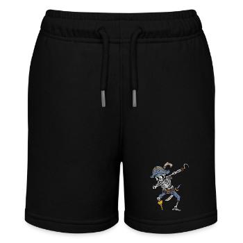 Dabbing Skeleton Pirate Halloween Costume Kids - Stanley/Stella MINI BOLTER Organic Teen Jogging Shorts - black - Front