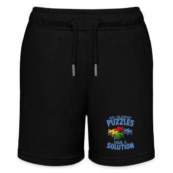 Even The Hardest Puzzles Have A Solution Jigsaw Pu - Stanley/Stella MINI BOLTER Organic Teen Jogging Shorts - black - Front