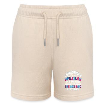I Finished A Jigsaw Puzzle Solving Piece - Stanley/Stella MINI BOLTER Organic Teen Jogging Shorts - soft Ecru - Front