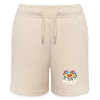 I Love Puzzles Jigsaw Puzzle Piece - Stanley/Stella MINI BOLTER Organic Teen Jogging Shorts - soft Ecru - Front