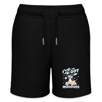 Funny Cow Pun - I've got crazy moooves - Stanley/Stella MINI BOLTER Organic Teen Jogging Shorts - black - Front