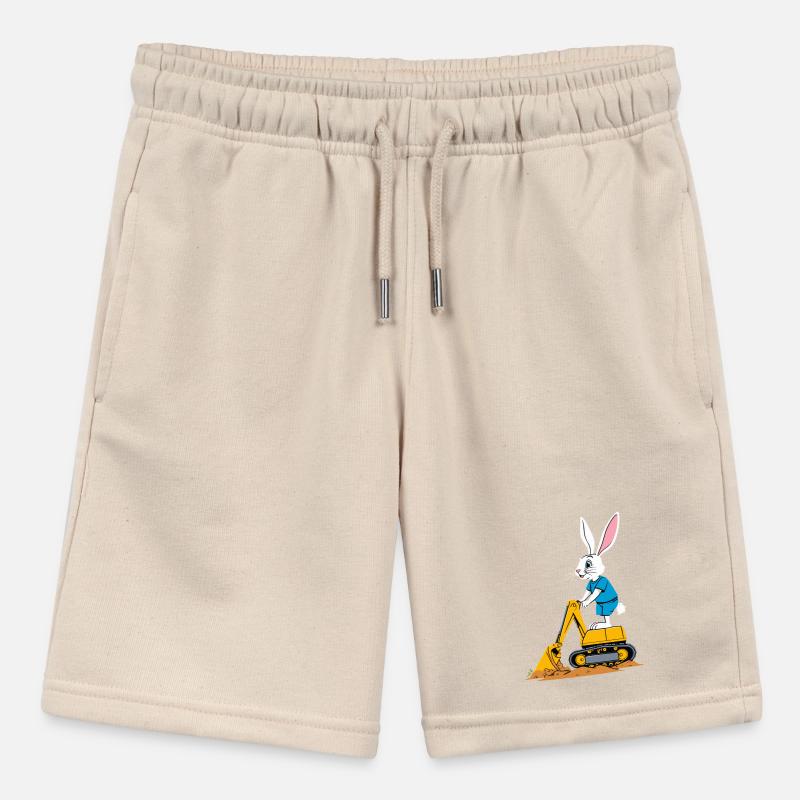 Easter Bunny Excavator Driver Funny Easter Eggs Digging Stanley/Stella MINI BOLTER Organic Teen Jogging Shorts
