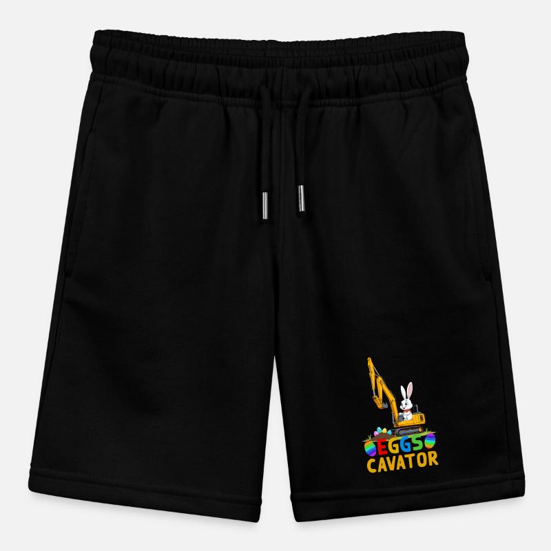 Funny Easter Saying Easter Bunny Excavator Driver Stanley/Stella MINI BOLTER Organic Teen Jogging Shorts