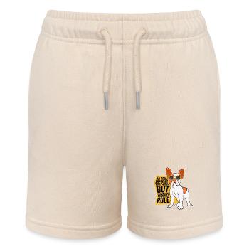 All Dogs Are Cool But Frenchies Rule Bulldog Dog - Stanley/Stella Teenager Bio-Joggingshorts MINI BOLTER - Natur - Vorne