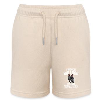 French Bulldog Because People Suck Frenchie Dog - Stanley/Stella Teenager Bio-Joggingshorts MINI BOLTER - Natur - Vorne