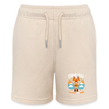 Smart Giraffe Stand tall & Elevate Your Mind - Stanley/Stella MINI BOLTER Organic Teen Jogging Shorts - soft Ecru - Front