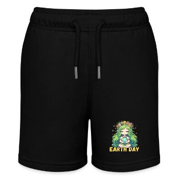 Happy Earth Day Mother Earth Environment Nature Globe - Stanley/Stella MINI BOLTER Organic Teen Jogging Shorts - black - Front