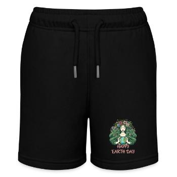 Mother Earth Happy Earth Day Nature Environment Flowers - Stanley/Stella MINI BOLTER Organic Teen Jogging Shorts - black - Front