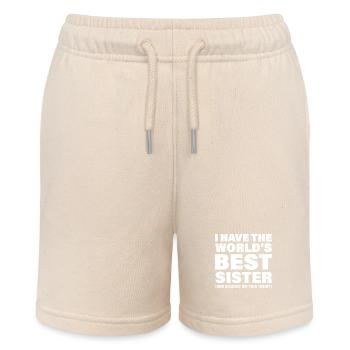 Ich habe Die Beste Schwester der Welt Lustig Für Geschwister - Stanley/Stella Teenager Bio-Joggingshorts MINI BOLTER - Natur - Vorne