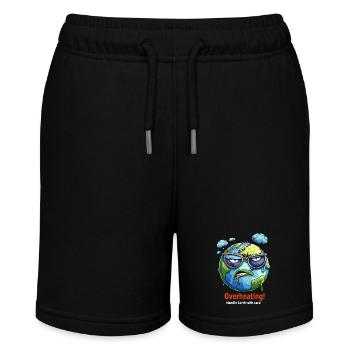 Überhitzung - Handle Die Erde Sorgfältig - Stanley/Stella Teenager Bio-Joggingshorts MINI BOLTER - Schwarz - Vorne