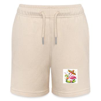 Cinco de Mayo Flamingo - Stanley/Stella MINI BOLTER Organic Teen Jogging Shorts - soft Ecru - Front