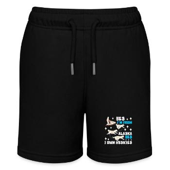 Sledding Sled dogs - Stanley/Stella MINI BOLTER Organic Teen Jogging Shorts - black - Front