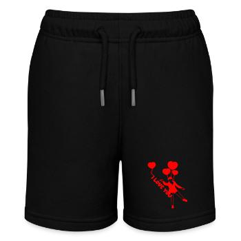 Ich liebe dich rote herz Luftballons - Stanley/Stella Teenager Bio-Joggingshorts MINI BOLTER - Schwarz - Vorne