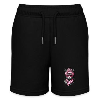 Cute Cat Mom Cat Lover Mom Style - Stanley/Stella MINI BOLTER Organic Teen Jogging Shorts - black - Front