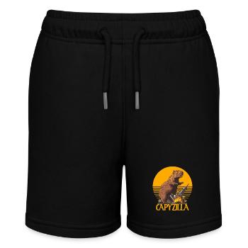 Capybara Meme - Capyzilla - randalierendes Monster - Stanley/Stella Teenager Bio-Joggingshorts MINI BOLTER - Schwarz - Vorne
