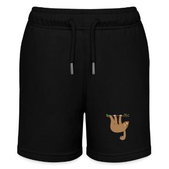 Sloth hanging from the tree - Stanley/Stella MINI BOLTER Organic Teen Jogging Shorts - black - Front