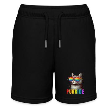 Purride Cat Pride Month LGBTQ Rainbow Gay Parade - Stanley/Stella MINI BOLTER Organic Teen Jogging Shorts - black - Front