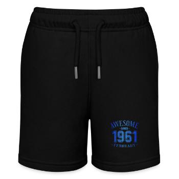 February 1961 - Birthday in February Awesome - Stanley/Stella MINI BOLTER Organic Teen Jogging Shorts - black - Front