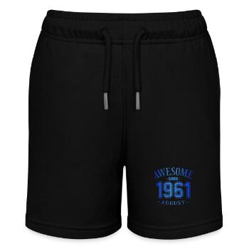 August 1961 - Birthday in August Awesome - Stanley/Stella MINI BOLTER Organic Teen Jogging Shorts - black - Front