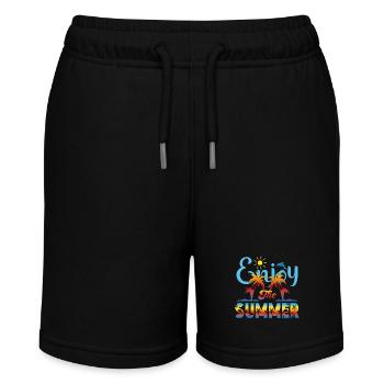 Enjoy the Summer. Travel, Vacation, Fun, Recreation, - Stanley/Stella MINI BOLTER Organic Teen Jogging Shorts - black - Front