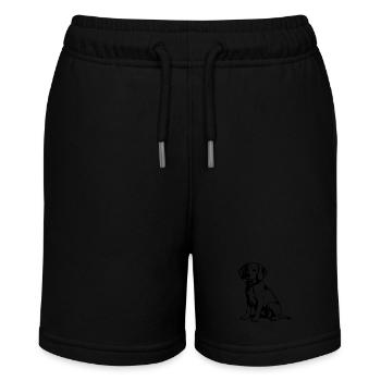 Beagle Hund - Stanley/Stella Teenager Bio-Joggingshorts MINI BOLTER - Schwarz - Vorne