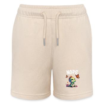 Dinosaur Saying Nope for Boys and Girls - Stanley/Stella MINI BOLTER Organic Teen Jogging Shorts - soft Ecru - Front