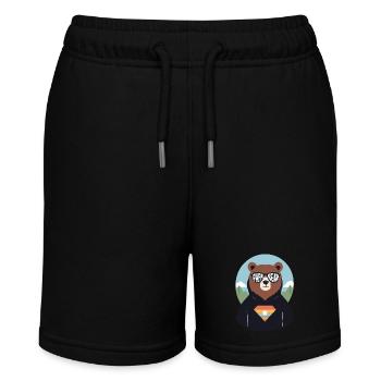 Bären Vater Lustiger Papa Perfekter Style - Stanley/Stella Teenager Bio-Joggingshorts MINI BOLTER - Schwarz - Vorne