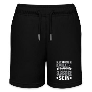 Saarland Saarländer Saar Saarbrigger Saarbrücken - Stanley/Stella Teenager Bio-Joggingshorts MINI BOLTER - Schwarz - Vorne