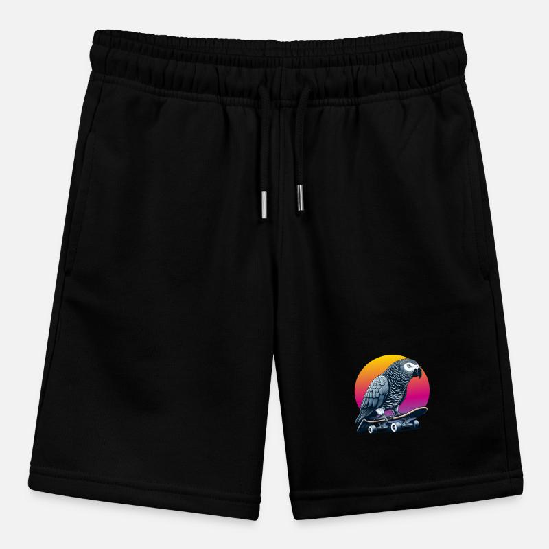 Graupapagei auf Skateboard Stanley/Stella Teenager Bio-Joggingshorts MINI BOLTER