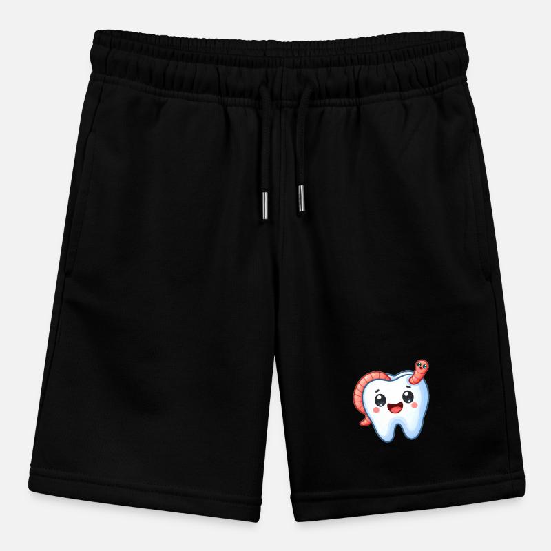 Funny tooth with worm Stanley/Stella MINI BOLTER Organic Teen Jogging Shorts