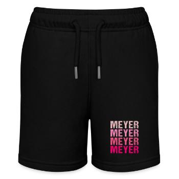 Meyer Familienname Team Retro Geschenkidee - Stanley/Stella Teenager Bio-Joggingshorts MINI BOLTER - Schwarz - Vorne