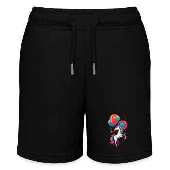 Lustige Einhörner Süßes Einhorn Leuchtende Farben - Stanley/Stella Teenager Bio-Joggingshorts MINI BOLTER - Schwarz - Vorne