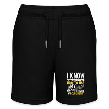 Clarinet Wind Instrument Clarinet player - Stanley/Stella MINI BOLTER Organic Teen Jogging Shorts - black - Front