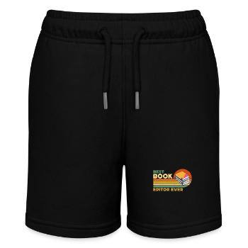 Best Book Editor Ever Retro Journalist Book Editor - Stanley/Stella MINI BOLTER Organic Teen Jogging Shorts - black - Front