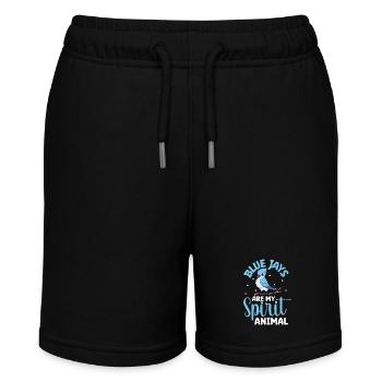 Favourite animal - Blue jay - Stanley/Stella MINI BOLTER Organic Teen Jogging Shorts - black - Front