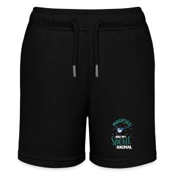 Lieblingstier - Elster - Stanley/Stella Teenager Bio-Joggingshorts MINI BOLTER - Schwarz - Vorne