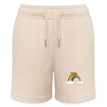 T-shirt Ours Sur Un Arc-en-Ciel - Drôle D’animal Fantastique - Short bio MINI BOLTER Stanley/Stella Ado - écru doux - Devant