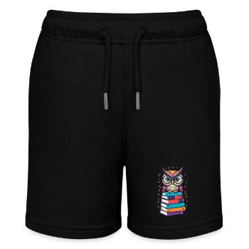 Bücher Eule Begeisterte Leseratte Niedlicher - Stanley/Stella Teenager Bio-Joggingshorts MINI BOLTER - Schwarz - Vorne