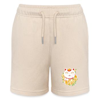 Maneki Neko Japan Glücksbringer - Stanley/Stella Teenager Bio-Joggingshorts MINI BOLTER - Natur - Vorne